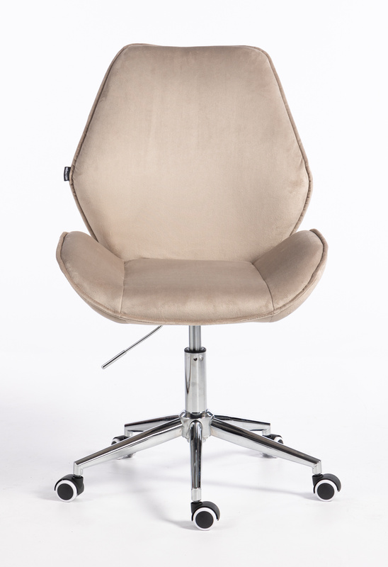 FOTEL HR350K LATTE WELUR CHROMOWANA PODSTAWA