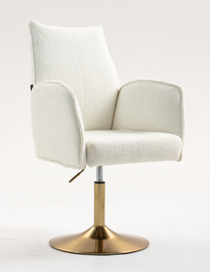 FOTEL HR280N KREMOWY BARANEK ZŁOTA PODSTAWA