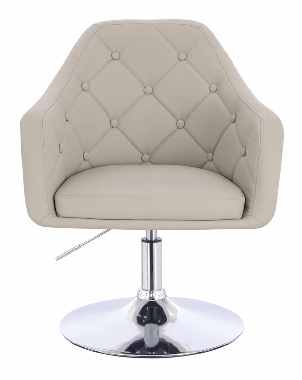 HOKER HR831N ECRU EKOSKÓRA PREMIUM SOFT CHROMOWANA PODSTAWA