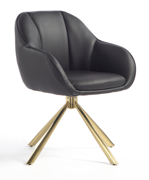 FOTEL HR2055 CZARNY ZŁOTY PAJĄK