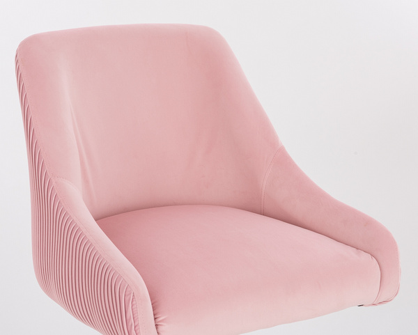 FOTEL HR920CROSS PUDROWY RÓŻ WELUR CHROMOWANA PODSTAWA