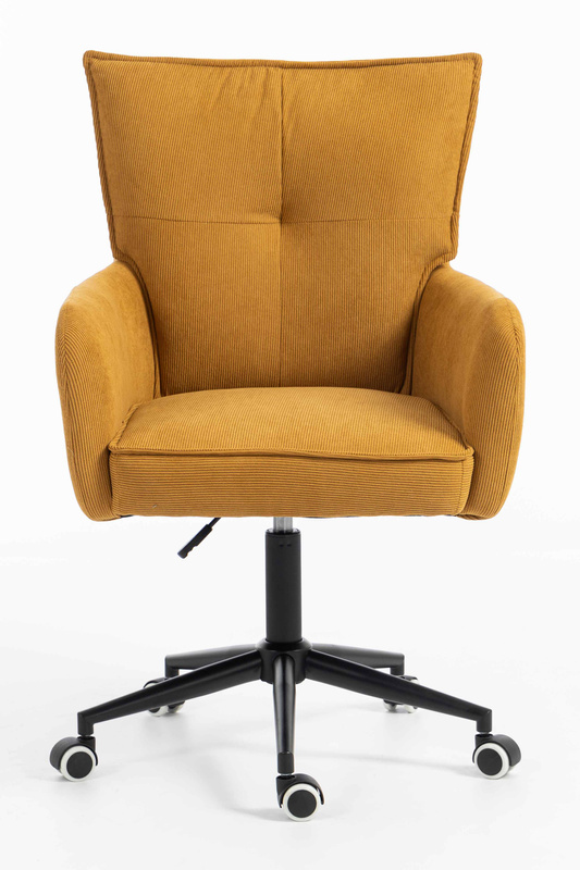 HOKER HR250K ŻÓŁTY CURRY PREMIUM CORD SZTRUKS CZARNA PODSTAWA