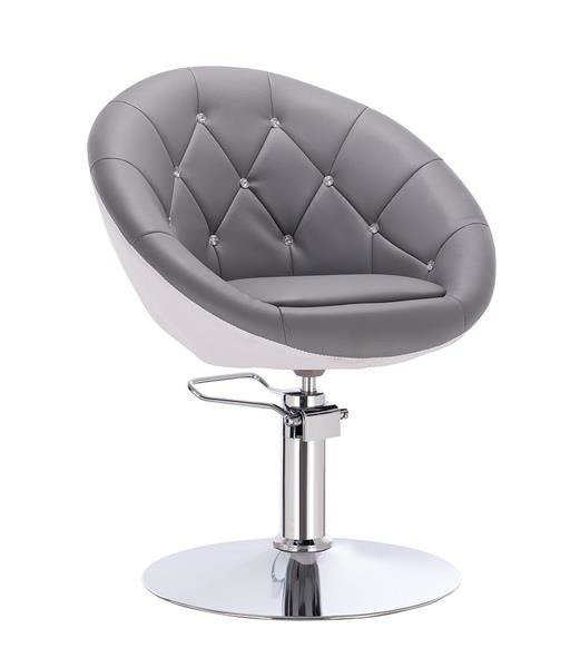 FOTEL HR8516H  SZARO-BIAŁY