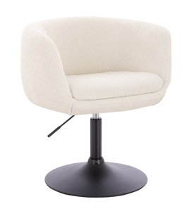 FOTEL HR333N KREMOWY BARANEK CZARNA PODSTAWA