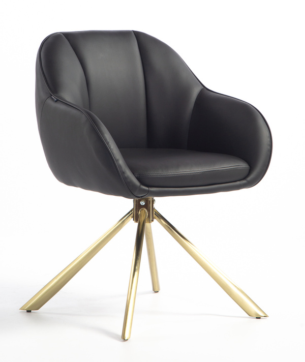 FOTEL HR2055 CZARNY ZŁOTY PAJĄK