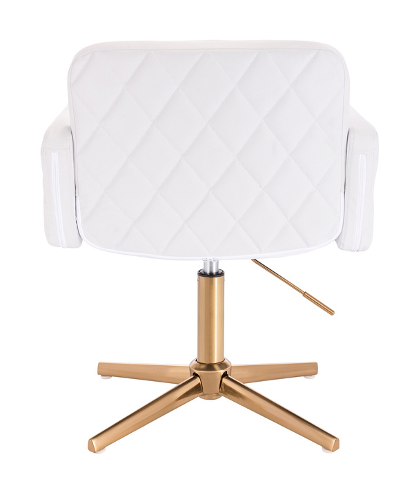 FOTEL HC802CROSS BIAŁY ZŁOTA PODSTAWA