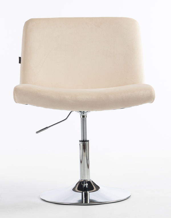 HOKER HR150N KREMOWY WELUR CHROMOWANA PODSTAWA