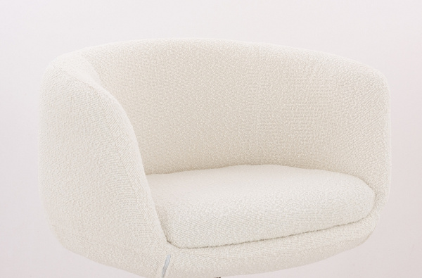 FOTEL HR333CROSS KREMOWY BARANEK CHROMOWANA PODSTAWA