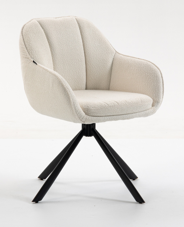 FOTEL HR2055 KREMOWY BARANEK CZARNY PAJĄK
