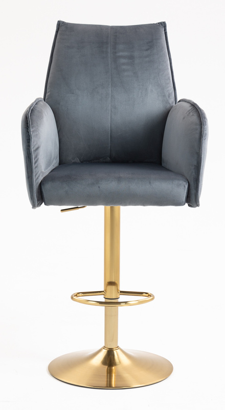 FOTEL HR280W GRAFITOWY WELUR ZŁOTA PODSTAWA