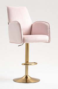 FOTEL HR280W PUDROWY RÓŻ WELUR ZŁOTA PODSTAWA