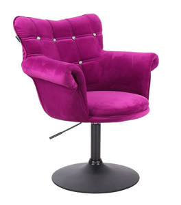 FOTEL HR804CN FUKSJA WELUR CZARNA PODSTAWA