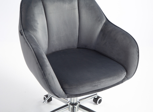 HOKER HR2055K GRAFITOWY WELUR CHROMOWANA PODSTAWA