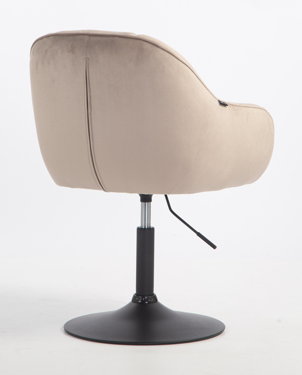 FOTEL HR2055N LATTE WELUR CZARNA PODSTAWA