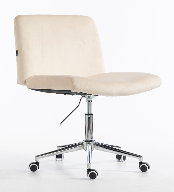 HOKER HR150K KREMOWY WELUR CHROMOWANA PODSTAWA