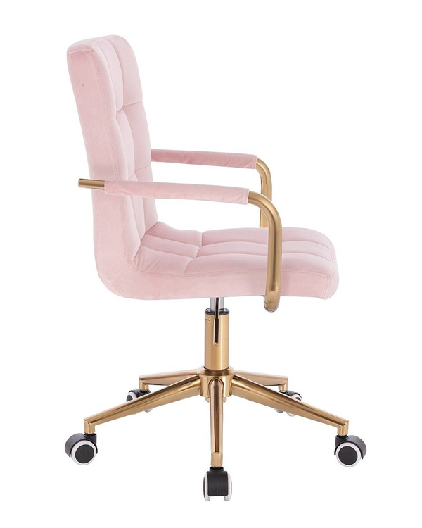 HOKER HR1015KP PUDROWY RÓŻ WELUR ZŁOTA PODSTAWA