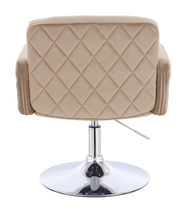 FOTEL HR802N LATTE WELUR CHROMOWANA PODSTAWA