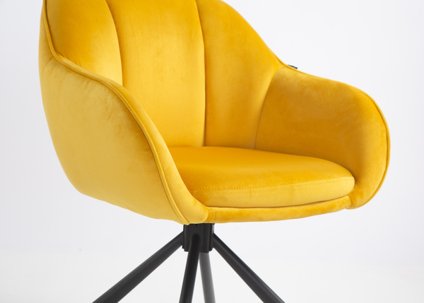 HOKER HR2055 ŻÓŁTY WELUR CZARNY PAJĄK