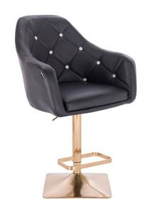 FOTEL HR830KW CZARNY ZŁOTA PODSTAWA