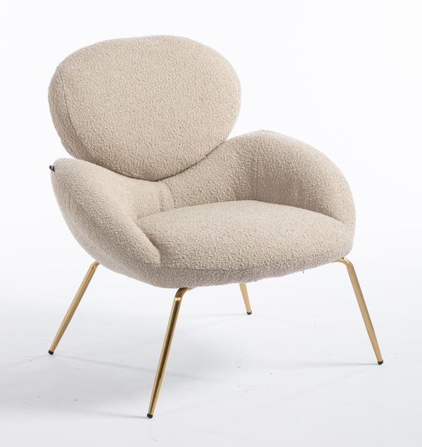 FOTEL HR2045 LATTE BARANEK ZŁOTA PODSTAWA