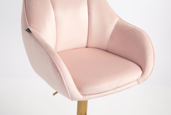 HOKER HR2055KW PUDROWY RÓŻ WELUR ZŁOTA PODSTAWA