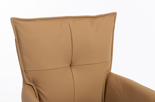 HOKER HR250N KARMELOWY EKOSKÓRA PREMIUM SOFT CHROMOWANA PODSTAWA