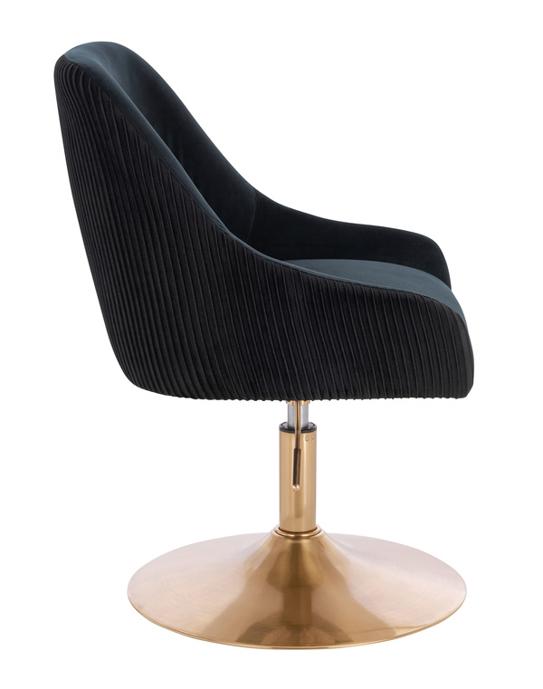 FOTEL HR920N CZARNY WELUR ZŁOTA PODSTAWA