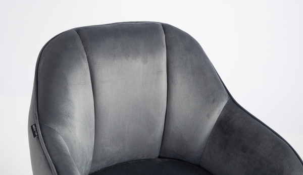 HOKER HR2055N GRAFITOWY WELUR CHROMOWANA PODSTAWA