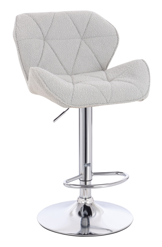 FOTEL HR111W SZARE BARANEK CHROMOWANA PODSTAWA