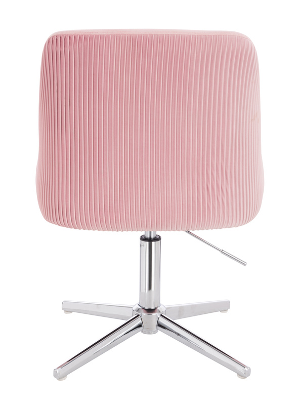 FOTEL HR920CROSS PUDROWY RÓŻ WELUR CHROMOWANA PODSTAWA