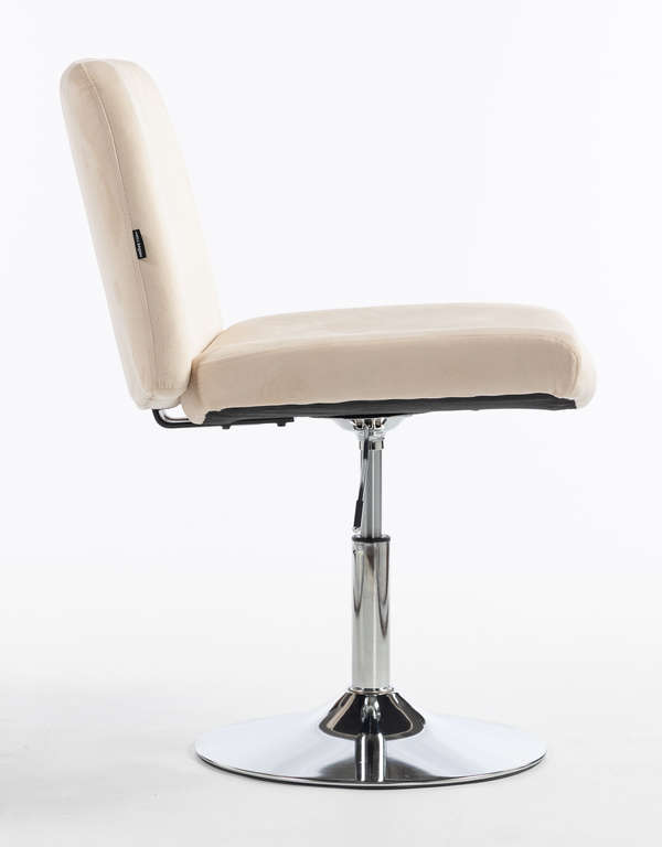 HOKER HR150N KREMOWY WELUR CHROMOWANA PODSTAWA