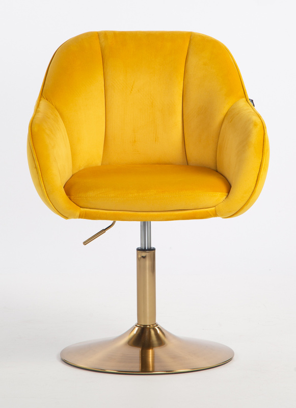 HOKER HR2055N ŻÓŁTY WELUR ZŁOTA PODSTAWA