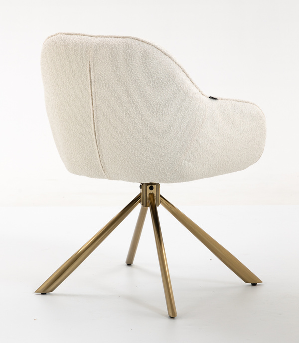 FOTEL HR2055 KREMOWY BARANEK ZŁOTY PAJĄK