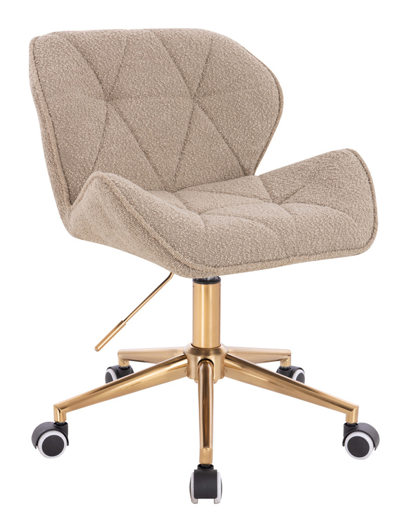 FOTEL HR111K LATTE BARANEK ZŁOTA PODSTAWA