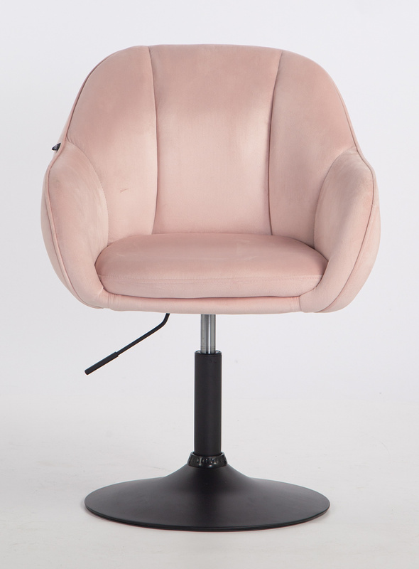 HOKER HR2055N PUDROWY RÓŻ WELUR CZARNA PODSTAWA