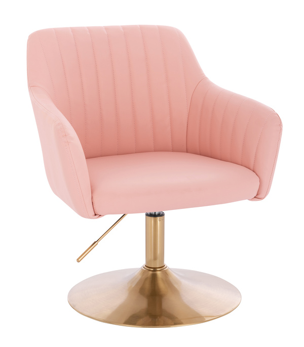 FOTEL HR190N RÓŻOWY ZŁOTA PODSTAWA