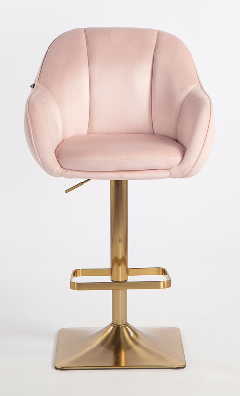 HOKER HR2055KW PUDROWY RÓŻ WELUR ZŁOTA PODSTAWA