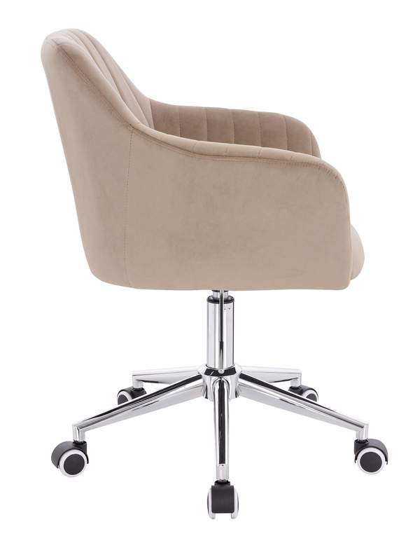 FOTEL HR190K LATTE WELUR CHROMOWANA PODSTAWA