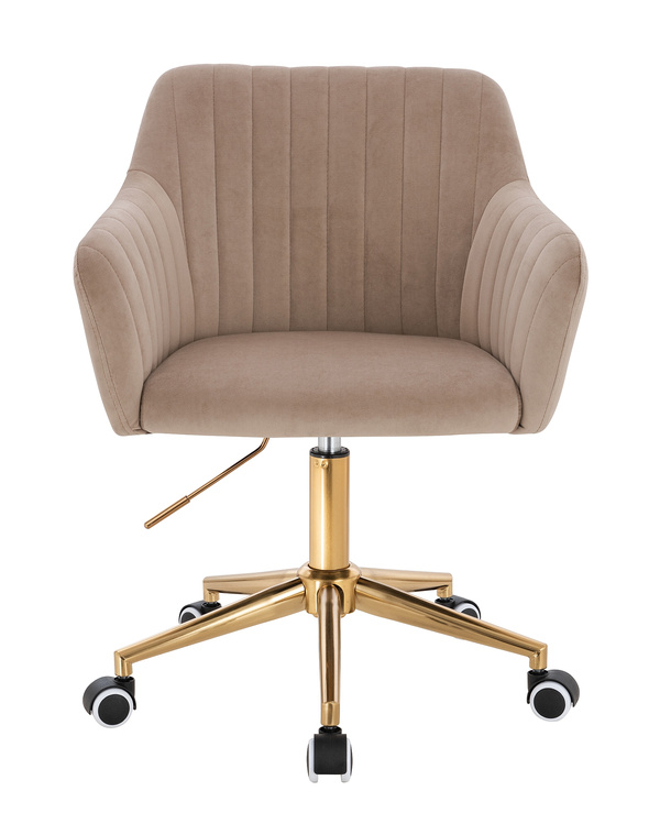 FOTEL HR190K LATTE WELUR ZŁOTA PODSTAWA