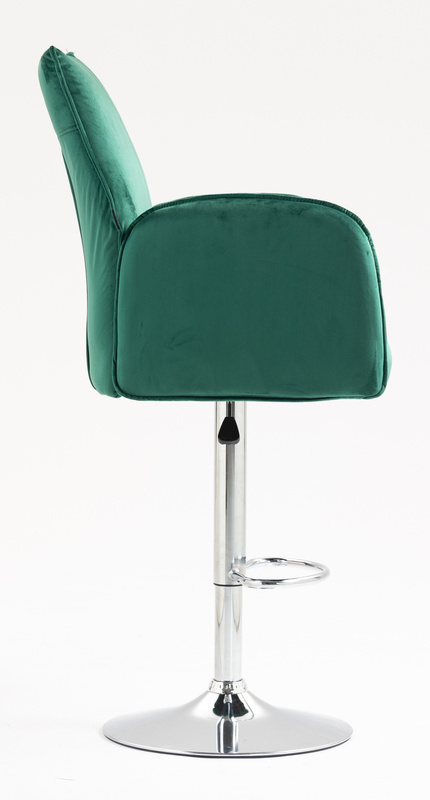 FOTEL HR280W BUTELKOWA ZIELEŃ WELUR CHROMOWANA PODSTAWA
