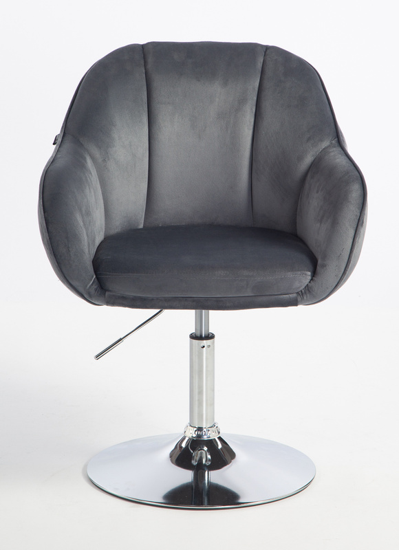 HOKER HR2055N GRAFITOWY WELUR CHROMOWANA PODSTAWA