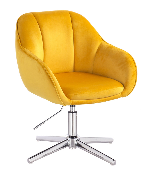 HOKER HR2055CROSS ŻÓŁTY WELUR CHROMOWANA PODSTAWA