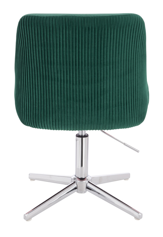 FOTEL HR920CROSS BUTELKOWA ZIELEŃ WELUR CHROMOWANA PODSTAWA