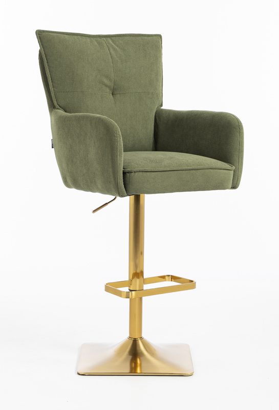 HOKER HR250KW ZIELONY SZAŁWIA PREMIUM CORD SZTRUKS ZŁOTA PODSTAWA