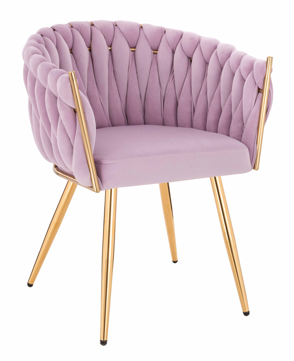 HR750 KRZESŁO ZŁOTE NOGI WRZOSOWY WELUR