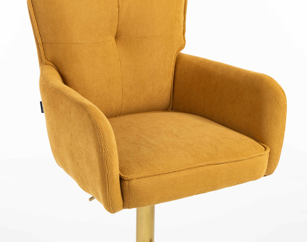 HOKER HR250KW ŻÓŁTY CURRY PREMIUM CORD SZTRUKS ZŁOTA PODSTAWA