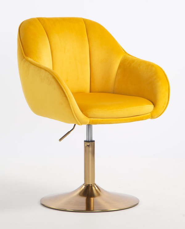 HOKER HR2055N ŻÓŁTY WELUR ZŁOTA PODSTAWA