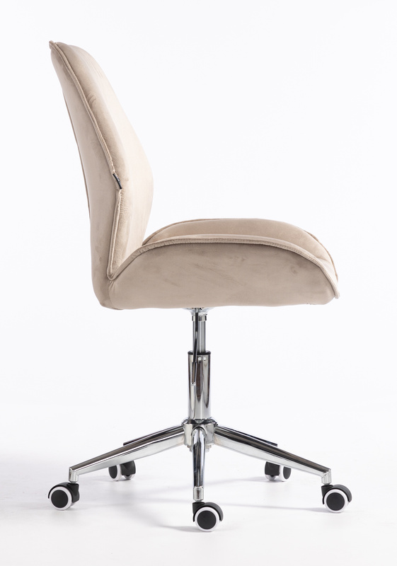 FOTEL HR350K LATTE WELUR CHROMOWANA PODSTAWA