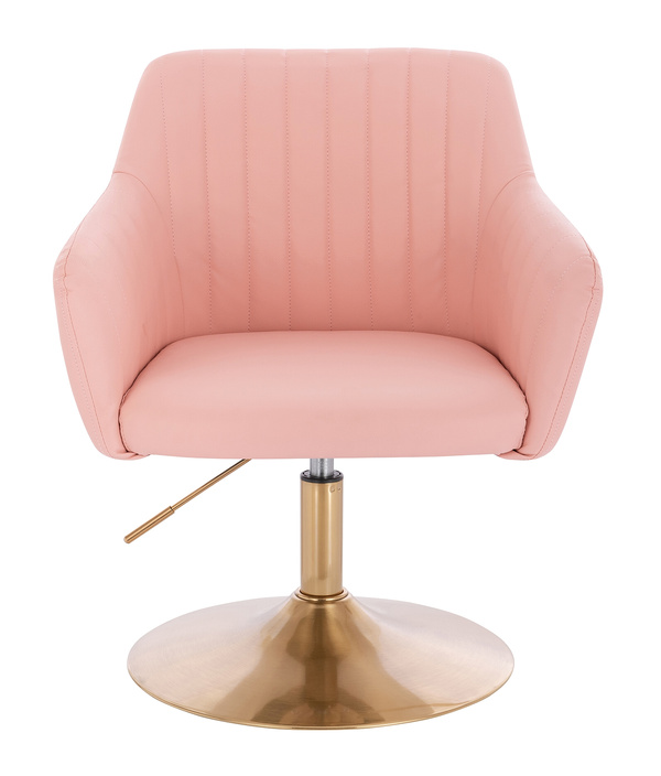 FOTEL HR190N RÓŻOWY ZŁOTA PODSTAWA