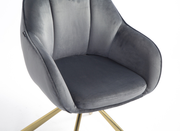 HOKER HR2055 GRAFITOWY WELUR ZŁOTY PAJĄK